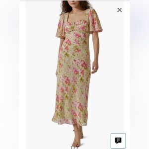 Astr The Label Maxi Dress Women’s Medium Floral Flutter Sleeve R